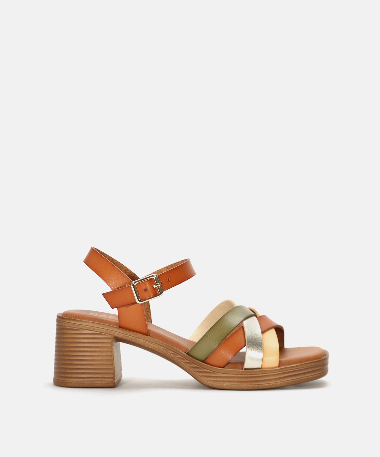 Sandalia plataforma tiras  combinadas